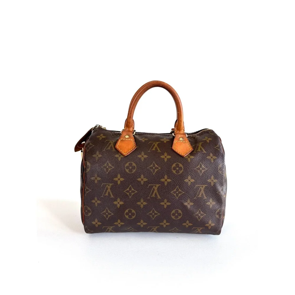 Vintage Louis Vuitton Monogram Speedy 25 Brown Canvas Top Handle Bag M41528